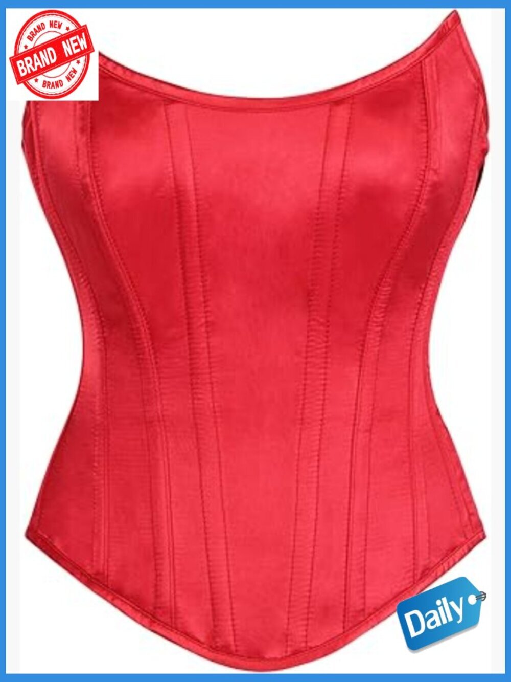 Steel Boned Overbust Corset Waist Cincher Bustier Top Plus Size
